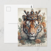 Tijger in een kroon briefkaart (Voorkant / Achterkant)