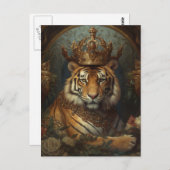 Tijger in een kroon briefkaart (Voorkant / Achterkant)