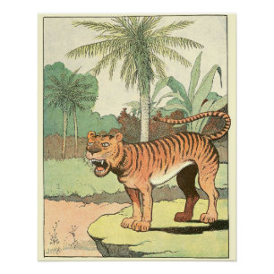 Tijger in een tropisch Oerwoud perfect Poster
