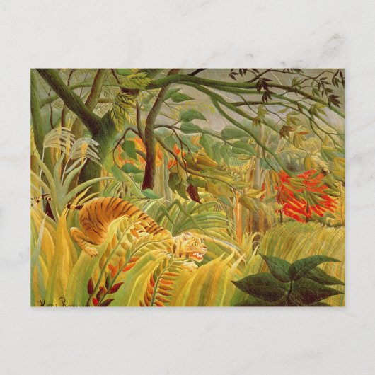 Tijger in een tropisch Storm 1891 Briefkaart (Voorkant)