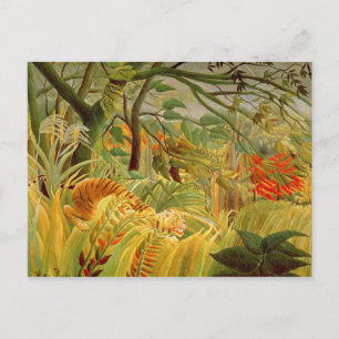 Tijger in een tropisch Storm 1891 Briefkaart
