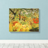 Tijger in een tropisch Storm 1891 Canvas Afdruk (Insitu (Houten vloer))