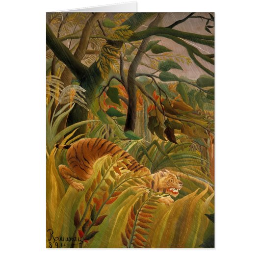 Tijger in een tropisch Storm door Henri Rousseau (Voorkant)