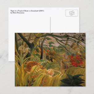 Tijger in een tropisch Storm door Henri Rousseau Briefkaart