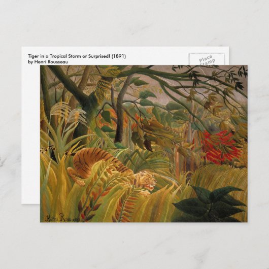 Tijger in een tropisch Storm door Henri Rousseau Briefkaart (Voorkant / Achterkant)
