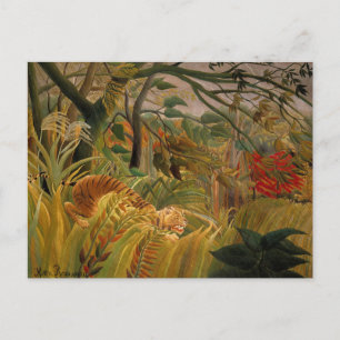 Tijger in een tropisch Storm door Henri Rousseau Briefkaart