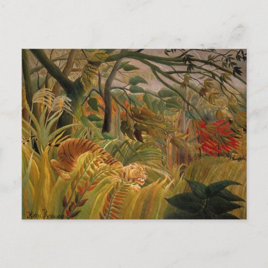Tijger in een tropisch Storm door Henri Rousseau Briefkaart (Voorkant)