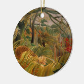 Tijger in een tropisch Storm door Henri Rousseau Keramisch Ornament (Links)