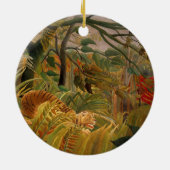 Tijger in een tropisch Storm door Henri Rousseau Keramisch Ornament (Achterkant)