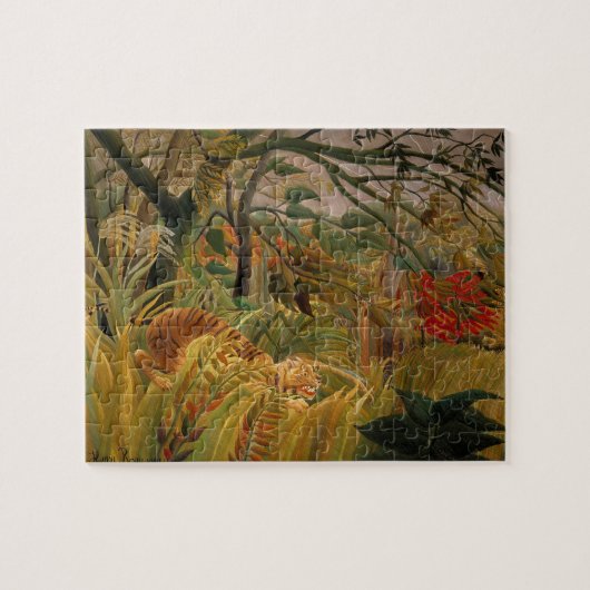 Tijger in een tropisch Storm door Henri Rousseau Legpuzzel (Horizontaal)