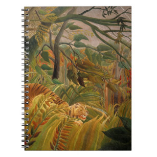 Tijger in een tropisch Storm door Henri Rousseau Notitieboek