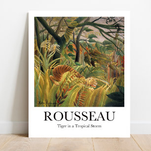 Tijger in een tropisch Storm door Henri Rousseau Poster