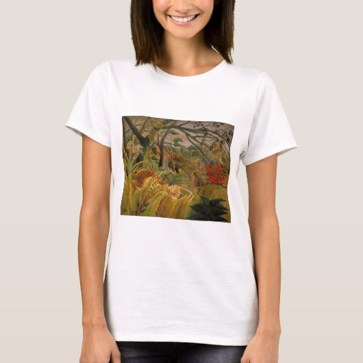 Tijger in een tropisch Storm door Henri Rousseau T-shirt (Voorkant)