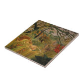 Tijger in een tropisch Storm door Henri Rousseau Tegeltje (Zijkant)