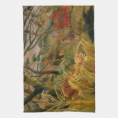 Tijger in een tropisch Storm door Henri Rousseau Theedoek (Verticaal)