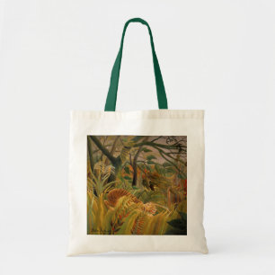 Tijger in een tropisch Storm door Henri Rousseau Tote Bag