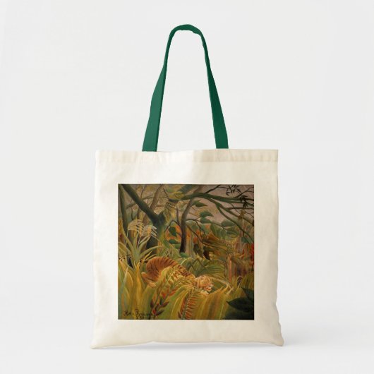 Tijger in een tropisch Storm door Henri Rousseau Tote Bag (Voorkant)