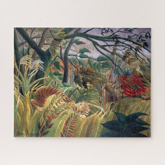 Tijger in een tropisch Storm Henri Rousseau | | Legpuzzel (Horizontaal)