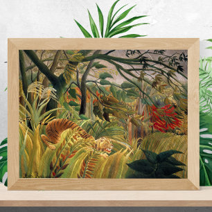 Tijger in een tropisch Storm, Henri Rousseau Poster