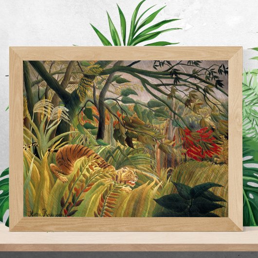 Tijger in een tropisch Storm, Henri Rousseau Poster