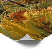 Tijger in een tropisch Storm | Henri Rousseau Poster (Hoek)