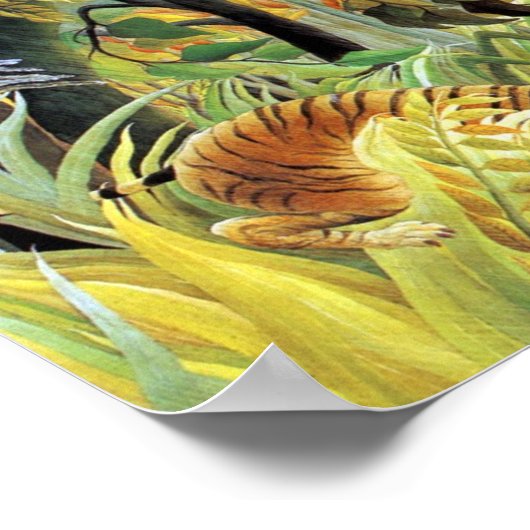 Tijger in een tropisch Storm Poster (Hoek)