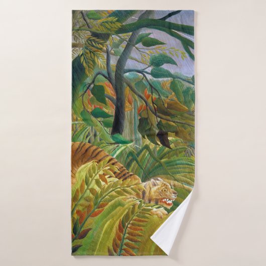 Tijger in een tropisch Storm, Rousseau Badhanddoek (Badhanddoek)