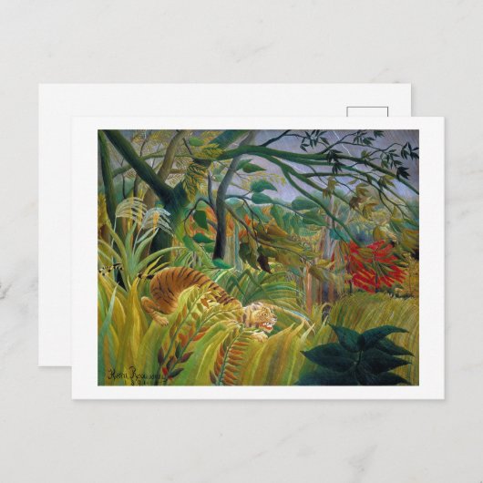 Tijger in een tropisch Storm, Rousseau Briefkaart (Voorkant / Achterkant)