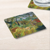 Tijger in een tropisch Storm, Rousseau Kartonnen Onderzetters (Schuin)