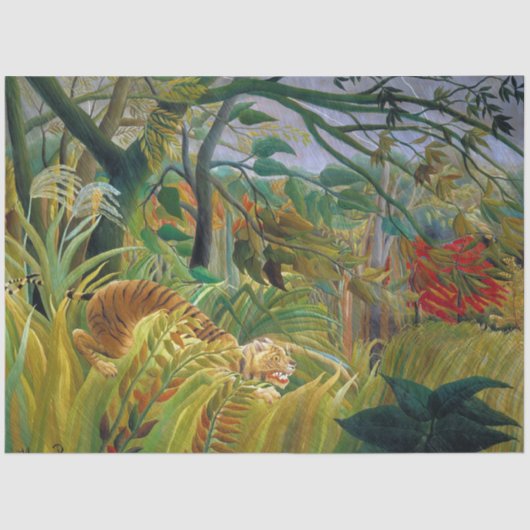 Tijger in een tropisch Storm, Rousseau Tissuepapier (Voorkant)