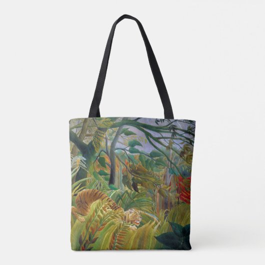 Tijger in een tropisch Storm, Rousseau Tote Bag (Achterkant)