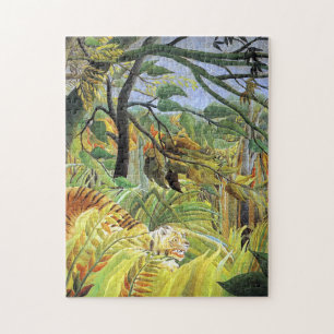 Tijger in een tropisch storm van Henri Rousseau Legpuzzel