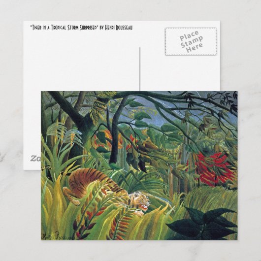 Tijger in een tropisch Storm (verhit) Briefkaart (Voorkant / Achterkant)