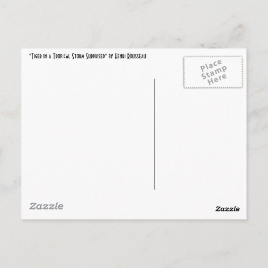 Tijger in een tropisch Storm (verhit) Briefkaart (Achterkant)