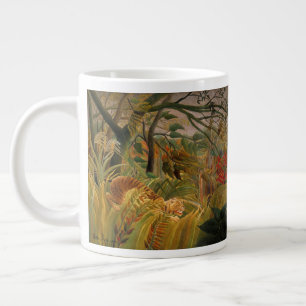 Tijger in een tropische storm door Henri Rousseau Grote Koffiekop