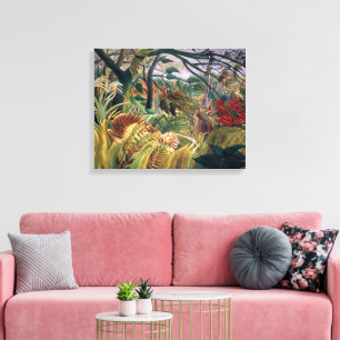 Tijger in een tropische storm Henri Rousseau Canvas Afdruk