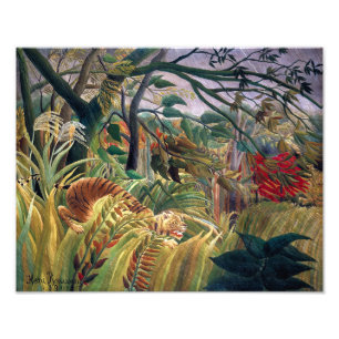 Tijger in een tropische storm Henri Rousseau Foto Afdruk