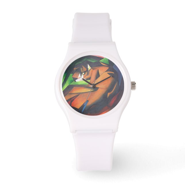 Tijger in Geometrische kunststijl Franz Marc Horloge (Voorkant)