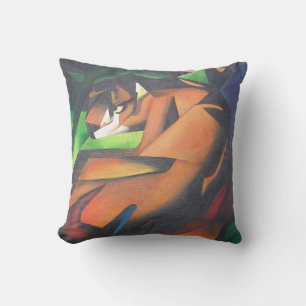Tijger in Geometrische kunststijl Franz Marc Kussen