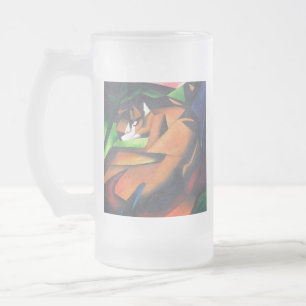 Tijger in Geometrische kunststijl Franz Marc Matglas Bierpul