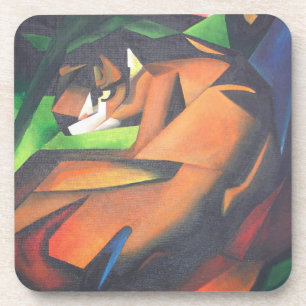 Tijger in Geometrische kunststijl Franz Marc Onderzetter