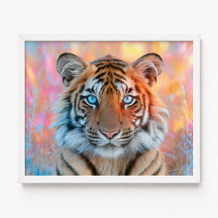 Tijger in gras fantasie kunst foto poster