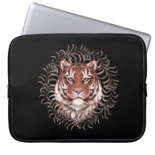 Tijger in gras laptop sleeve