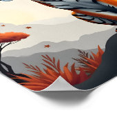 Tijger in het berglandschap poster (Hoek)