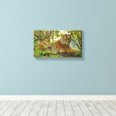 Tijger in het bos canvas afdruk (Insitu (Houten vloer))