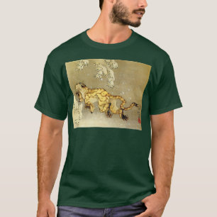 Tijger in het Japanse bos Sneeuwhokusai T-shirt