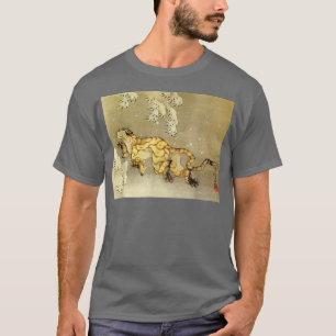 Tijger in het Japanse bos Sneeuwhokusai T-shirt