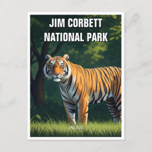 Tijger in het Jim Corbett National Park Briefkaart