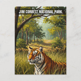 Tijger in het Jim Corbett National Park Briefkaart