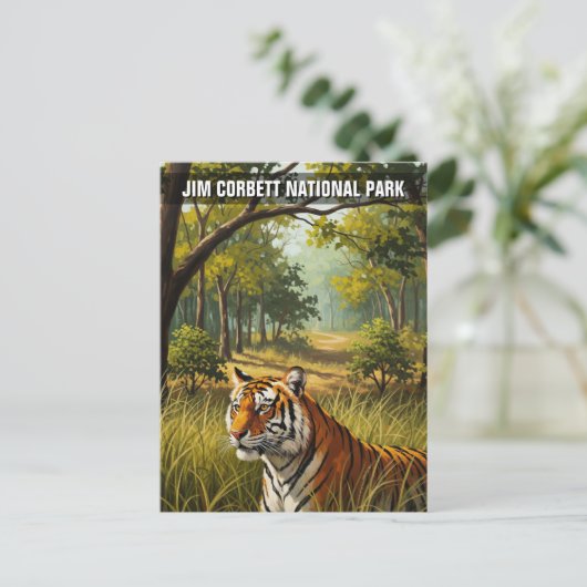 Tijger in het Jim Corbett National Park Briefkaart (Staand voorkant)